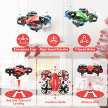 UNO1RC 2 Pack Mini Drone for Kids and Beginners, Remote Control Helicopter Quadcopter with 6 Modular Batteries, Auto Hovering, 3 Speed Modes, Headless Mode, Indoor RC Pocket Plane Gift for Boys and Girls, Green and Red