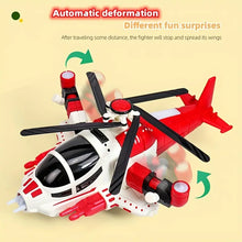 Electric Deformation Airplane Children's Toy Luminous Music Universal Fighter Rotating Helicopter