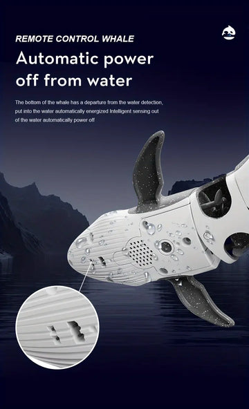Simulated Remote Control Diving Whale Can Dive Out Of The Water, Move Forward Turn Left And Turn Right, Children's Toy, Spiral Drive, Water Spray Function, Water Protection Power Failure Protection
