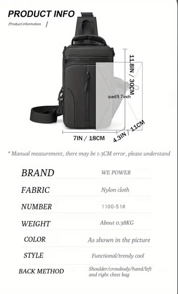 Lightweight & Roomy: Men's Large Capacity Bag for All Your Needs!