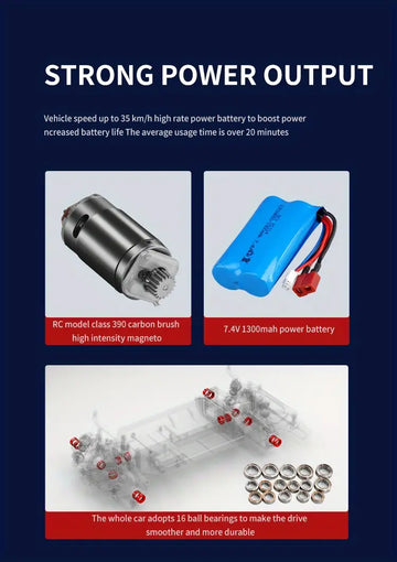Q142 New 35km/h Retro Muscle Car High-speed Car Professional-level High-speed Carbon Brush Motor 1:16 Four-wheel Drive Alloy Drift Flat Racing Car 7.4v1300mAh Rechargeable Lithium Battery