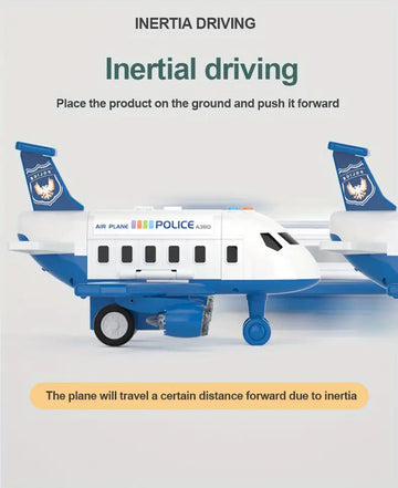 Toy Airplane For Children, Boys, With Puzzle And Durable Large Alloy Car,With Track And Transformable Model, Perfect For Birthday Gifts