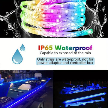 Remote Control RGB LED Boat Strip Light - IP65 Waterproof for Home & Outdoor Festival Decoration