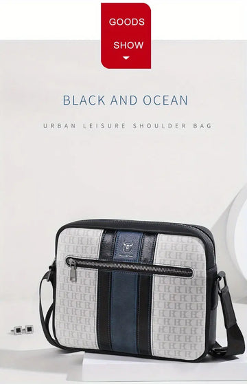 Fashionable Man Shoulder Bag Casual Messenger Bag Soft Silicone Leather Camera Large-capacity Fashionable Man 10inch Tablet Computer Ipad Bag