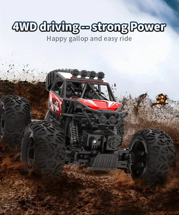 2.4G 4WD Alloy Climbing Car Big Wheel Monster Metal Car Shell Patch High Frame All Terrain Toy Car