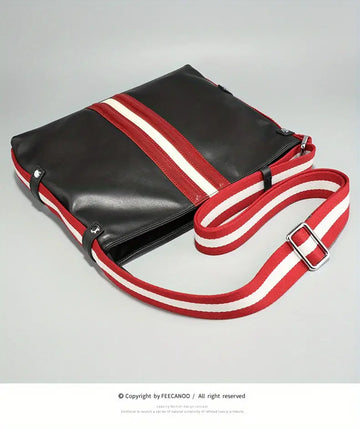 Men's Genuine Leather Large Capacity Messenger Bag, Trendy Casual Cowhide Commuter Bag