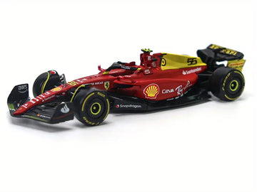 Burago 1:43 2022 Ferrari 75th Anniversary F1-75 #16 Leclerc Ferrari 75th Anniversary   F1-75 #55 Sainz Alloy Luxury Vehicle Diecast Cars Model Toy ,Collection Gift