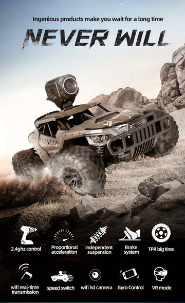 New Product DM1801 1:18 Remote Control Climbing Off-road Vehicle, HD Camera 25km/h High-speed Drift Racing Car 2.4GHz 6V500mAh Charging Battery, 15 Minutes Use Time, 1.97ft Remote Control Distance