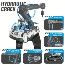 STEM Building Toys 3IN 1 Hydraulic Excavator For Boys Age 8-12, Construction Truck With Wood Loader And Crane Replacement, Science Projects Engineering Vehicle Kits, Kids Gift For Birthday, Christmas