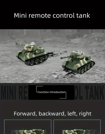 Mini Mini Remote Control Tank, Miniature Simulation Four-way Wireless Charging Children's Indoor Desktop Remote Control Car Military Toy Car Gift