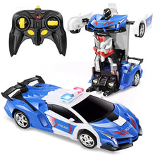 2.4Ghz Long Distance  Remote Control 1:18 Scale Transform RC Car Robot For Kids, One Button Deformation, Police Toy Car With 360 Degree Drifting, Great Toys Gift For  7-11 Years Old Kids Boys Girls