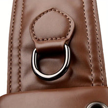 Men's Fashion Simple PU Leather Crossbody Bag, Multifunctional Travel Chest Bag