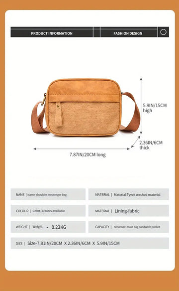 Men's Casual Simple Large Capacity Messenger Bag, Trendy Shoulder Bag