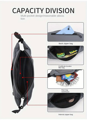 Fashion Men's Chest Bag, Business Waterproof Messenger Bag