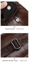SCHLATUM Men's Vintage Genuine Leather Shoulder Bag Crossbody Bag, Outdoor Sports Travel Crossbody Bag With Earphone Hole