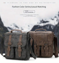 【WEIXIER】Men's Single Satchel Bag, Large Capacity Waterproof Casual Retro Bag