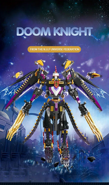 1341Pcs Calamity Knight Building Block Assembled Model Purple Mech Robot Toy Holiday Gift For Boys