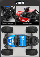 2.4G 4WD Alloy Climbing Car Big Wheel Monster Metal Car Shell Patch High Frame All Terrain Toy Car