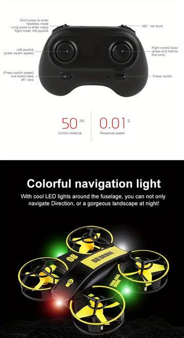 Remote Control Four-axis Induction Aircraft UFO Interactive Lighting Hand-throwing Drone Set Height Remote Control Aircraft Toy