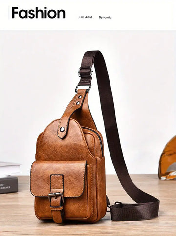 WEIXIER New Spring And Summer Products, Men's One-shoulder Crossbody, High-end Pu Material Fashion