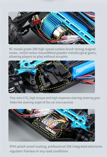 Q132-ABCD 1:16 Four-wheel Drive Monster Truck (pickup Coupe) High-speed Off-road Vehicle