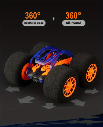 RC Remote Control Car, Elastic Sponge Tires, 360 Degree Spin Drift RC Stunt Car, Remote Control Car, Children's Luminous Toy Car, All Terrain Vehicle, Polycarbonate Shell, Equipped With Batteries