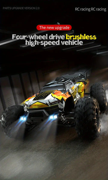 Q117 Full Size Brushless Motor High Speed Vehicle RC 4WD All Terrain 1:16 Off Road Car Racing Model Professional Racing Metal Front And Rear Arms Code Metal Intermediate Transmission Shaft 70KM/H