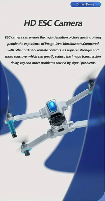 Drone With GPS Optical Flow Positioning, Brushless Motor, 5G HD Image Transmission, Smart Follow, Gesture Photography, Waypoint Flight, One Key Take-off/Landing, Includes Carrying Bag