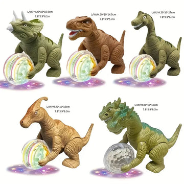 New Jurassic Toys For Boys And Girls, Electric Dinosaur With Light Tyrannosaurus Rex, Children's Music Triceratops Wrist Dragon Toy Crawling Car