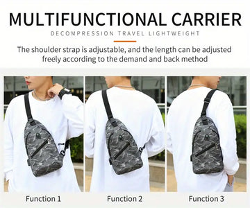 Stay Protected & Charged On-the-Go: Waterproof Crossbody Chest Bag With USB Charging & Earphone Hole
