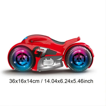 2.4G 1:12 Four-way Remote Control Drifting Motorcycle With Lights And Music, USB Wire Remote Control And Watch Remote Control, Children's Gift, Outdoor Indoor Toys, Gift For Boys Birthday Gift HW