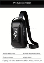 Secure & Stylish Men's Waterproof Chest Bag - Perfect for Travel & Motorcycle Rides!