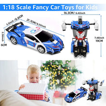 2.4Ghz Long Distance  Remote Control 1:18 Scale Transform RC Car Robot For Kids, One Button Deformation, Police Toy Car With 360 Degree Drifting, Great Toys Gift For  7-11 Years Old Kids Boys Girls