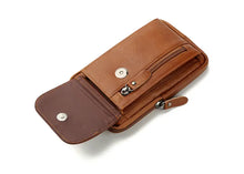 1pc Top Layer Cowhide Men's Mobile Phone Bag Wearing A Belt 5.5-6 Inch Men's Leather Pocket Multi-functional Crossbody Small Bag Mini Bag