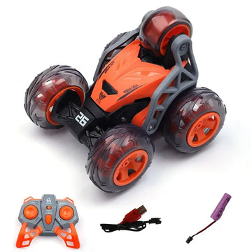 New 2.4G Remote Control Car 360 Rotation Stunt Car 5 Wheel Dump Truck Children Boy Toy