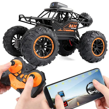 Cool Toy Present For Kids: 2.4G Controller, WiFi Camera, High-Speed Drift Off-Road Car, 4WD Double Steering Buggy RC Rock Crawler!