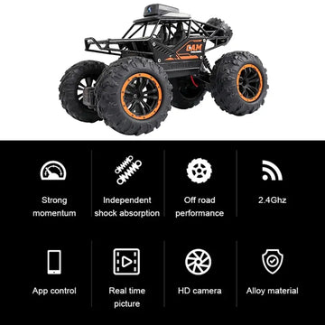 Cool Toy Present For Kids: 2.4G Controller, WiFi Camera, High-Speed Drift Off-Road Car, 4WD Double Steering Buggy RC Rock Crawler!