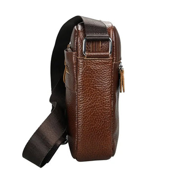 Men's Genuine Leather Shoulder Bag: Ideal for Outdoor Travel, Business & Daily Commuting