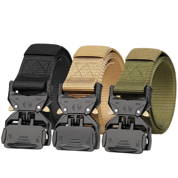 Military Tactical Belt For Men Work Hiking Hunting Climbing 1.5inch Wide Heavy Duty Quick Release Buckle Web Webbing Belt Nylon Canvas Rigger Belts