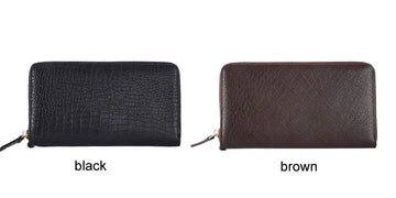 A Perfect Father's Day Gift: Men's Genuine Leather Long Zipper Wallet for Maximum Capacity!