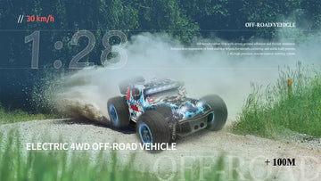 1:28 4WD RC Car With LED Lights, 2.4G Radio Remote Control Car, Off-Road Drift Monster Trucks Toys For Kids