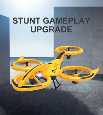 Stunt Remote Control Drone With Cool Lighting 360° Around The Room Flying Four-axis Fixed Height Hovering Aircraft Helicopter Children's Toys (remote Control Electronic Self-prepared)