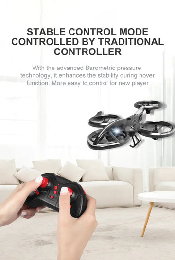 Stunt Remote Control Drone With Cool Lighting 360° Around The Room Flying Four-axis Fixed Height Hovering Aircraft Helicopter Children's Toys (remote Control Electronic Self-prepared)