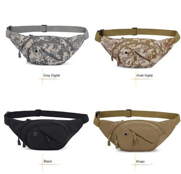 Men Waist Pack Male Waist Belt Bags, Durable Fanny Canvas Hip Bum Sports Bag Pouch Zipper Pocket Men Bag