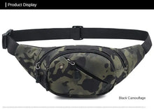 Men Waist Pack Male Waist Belt Bags, Durable Fanny Canvas Hip Bum Sports Bag Pouch Zipper Pocket Men Bag