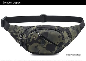 Men Waist Pack Male Waist Belt Bags, Durable Fanny Canvas Hip Bum Sports Bag Pouch Zipper Pocket Men Bag