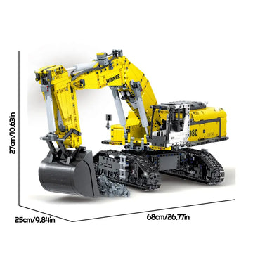 Technical RC Crawler Excavator Construction Truck Model 7121 Engineering Excavator 1:40 Machinery Remote Control Car Model 2071Pcs  Building Block Brick Toys Gift Set