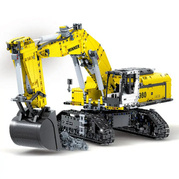 Technical RC Crawler Excavator Construction Truck Model 7121 Engineering Excavator 1:40 Machinery Remote Control Car Model 2071Pcs  Building Block Brick Toys Gift Set