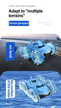 Shark Amphibious RC Car Dual Side Drive Multifunctional Stunt Car Waterproof Dual Remote Control 360° Rotating Dazzling RC Toy