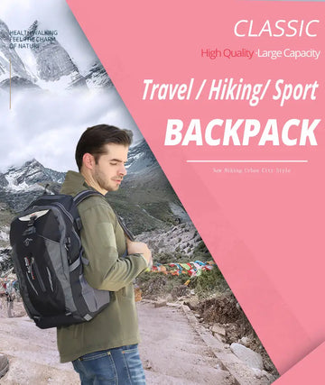 Men's Nylon Waterproof Travel Backpacks For Climbing Hiking Travel Outdoor Sports School Bag